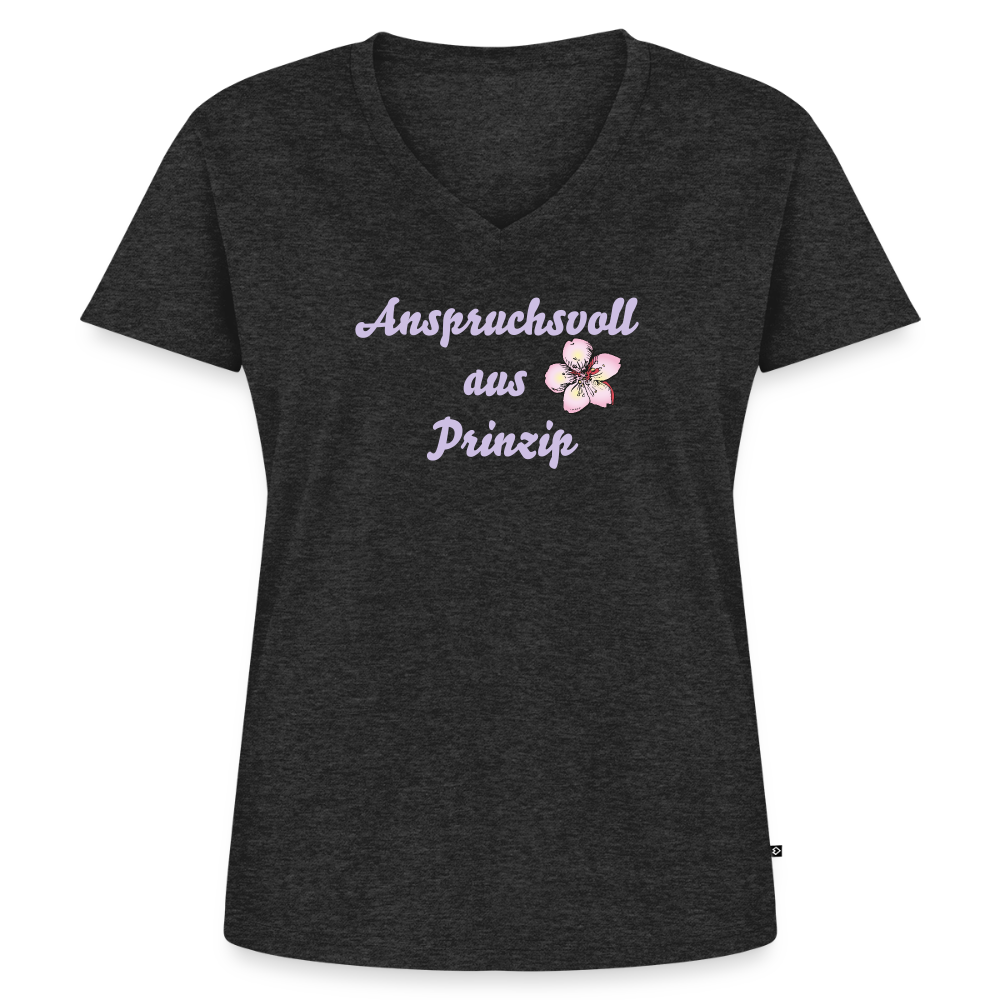 Frauen Bio-T-Shirt mit V-Ausschnitt von Stanley & Stella - Anthrazit meliert