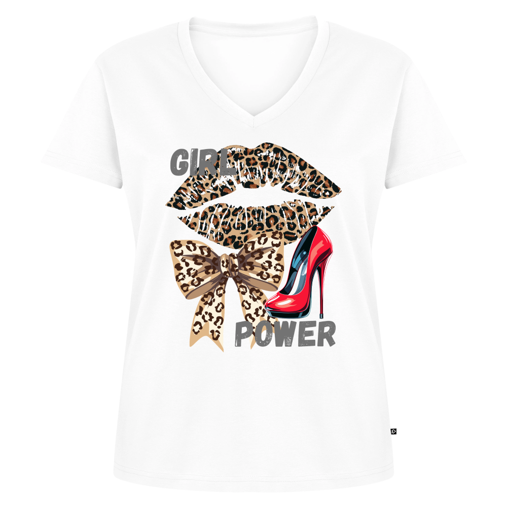 Frauen Bio-T-Shirt mit V-Ausschnitt - Weiß