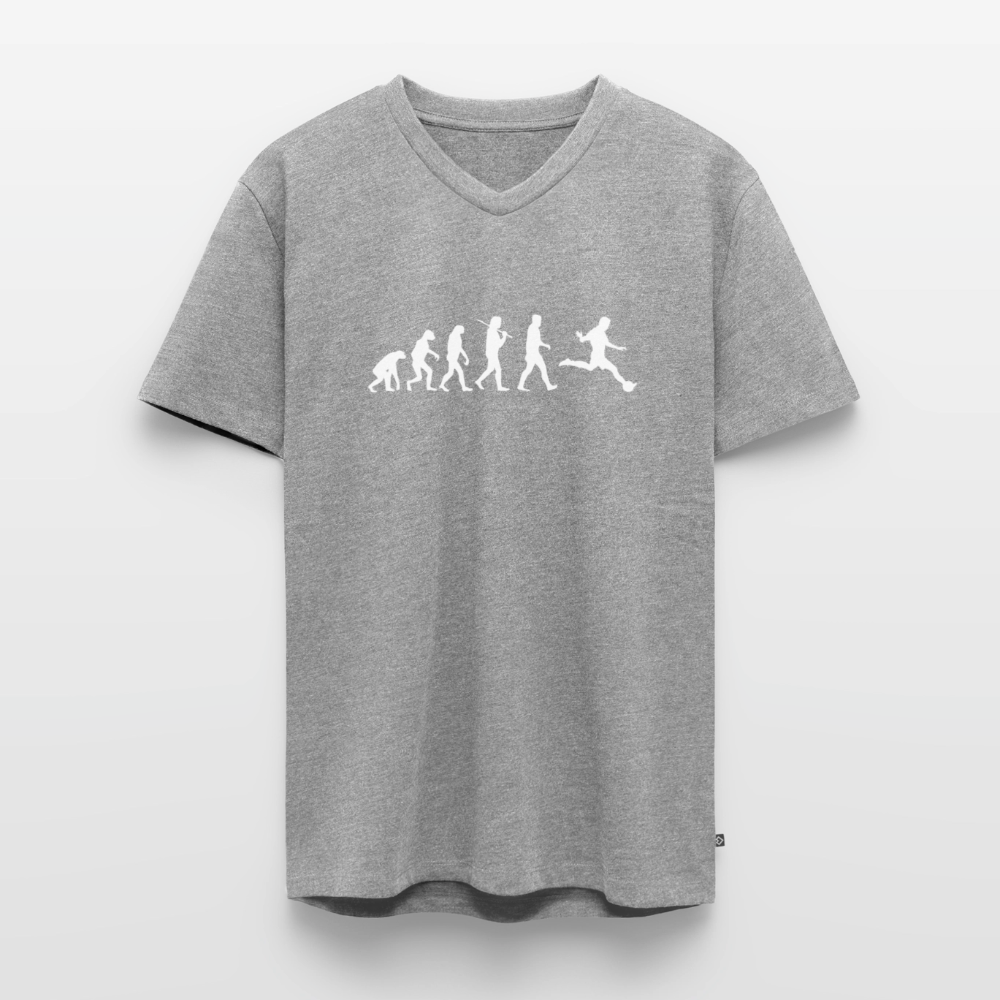 Männer Bio-T-Shirt mit V-Ausschnitt - Grau meliert