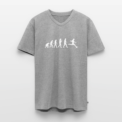 Männer Bio-T-Shirt mit V-Ausschnitt - Grau meliert