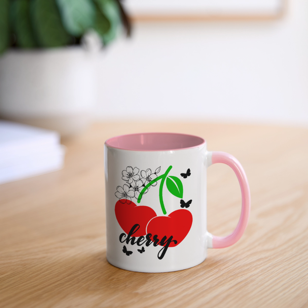 Tasse zweifarbig - Weiß/Pink