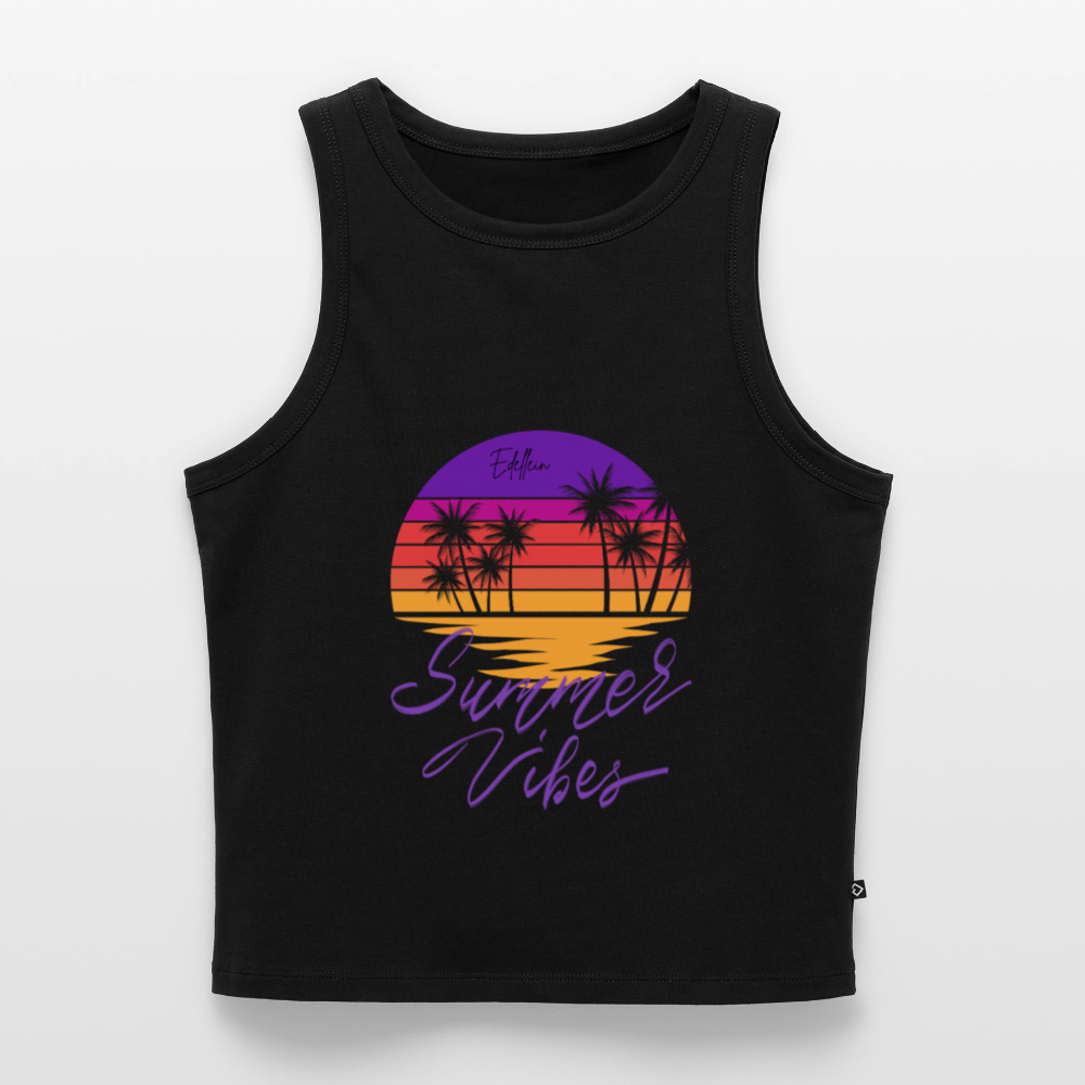 Frauen Cropped Tank Top - Schwarz