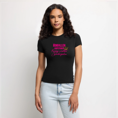 SLIM FIT Frauen Organic T-Shirt - Schwarz