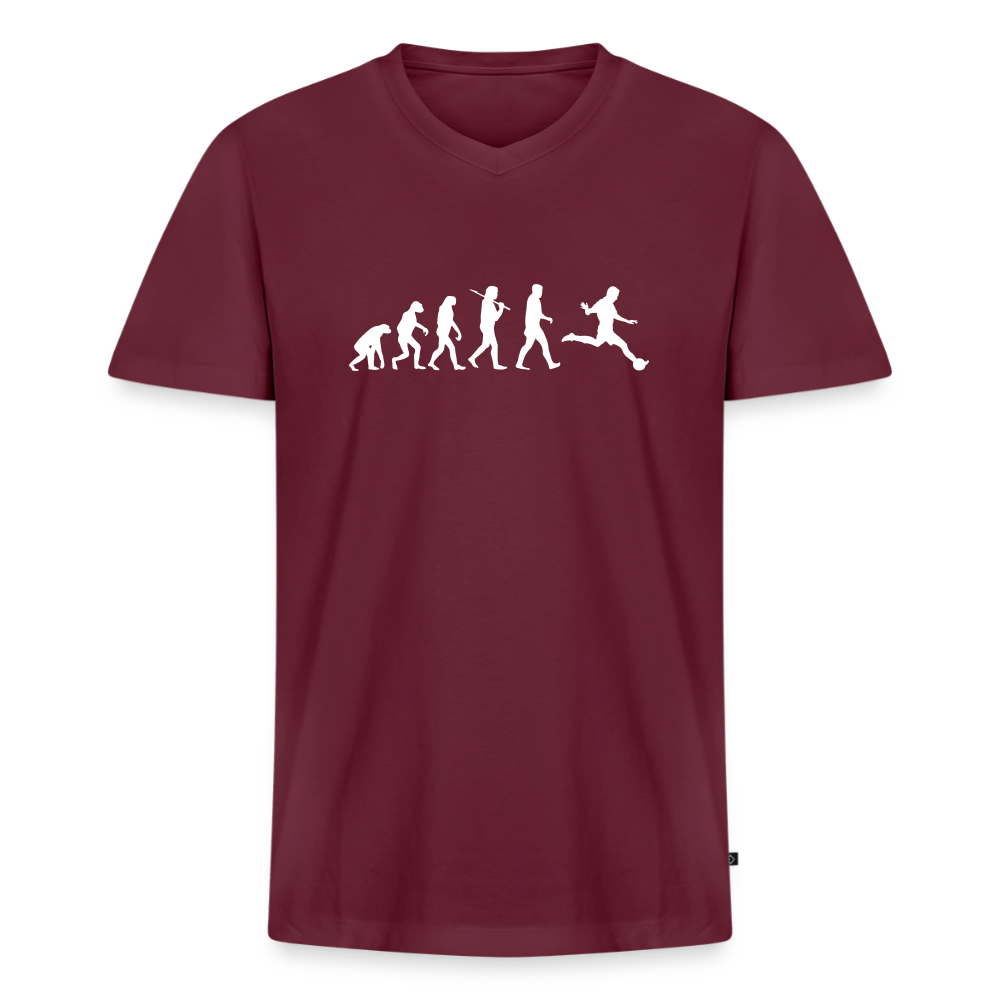 Männer Bio-T-Shirt mit V-Ausschnitt - Burgunderrot