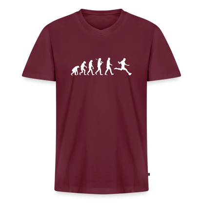 Männer Bio-T-Shirt mit V-Ausschnitt - Burgunderrot
