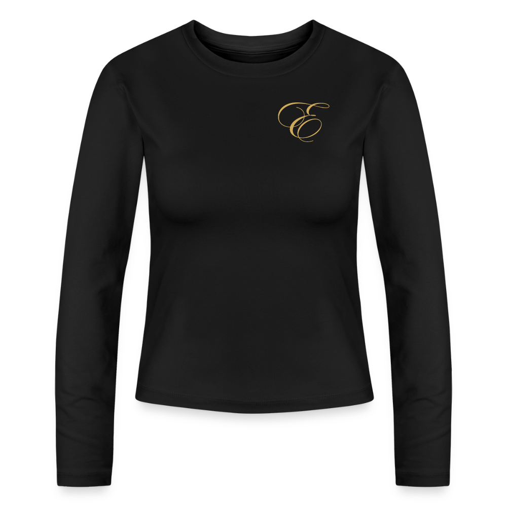 Slim Fit Frauen Organic Langarmshirt - Schwarz