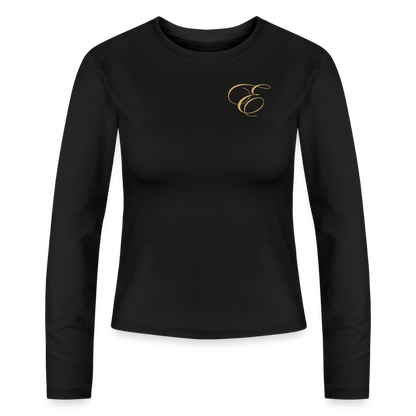 Slim Fit Frauen Organic Langarmshirt - Schwarz