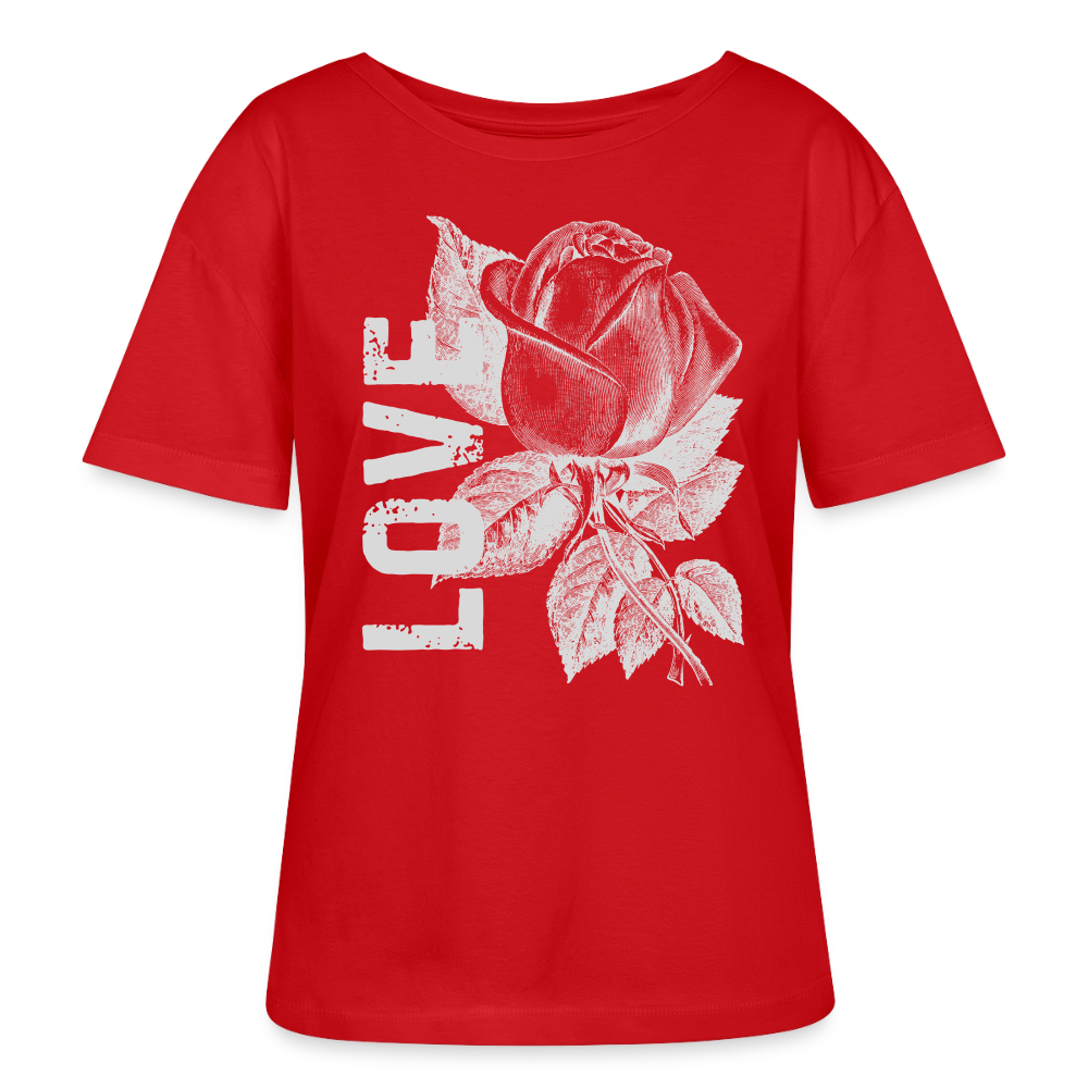 Relaxed Rundhals Frauen Bio-T-Shirt - Rot