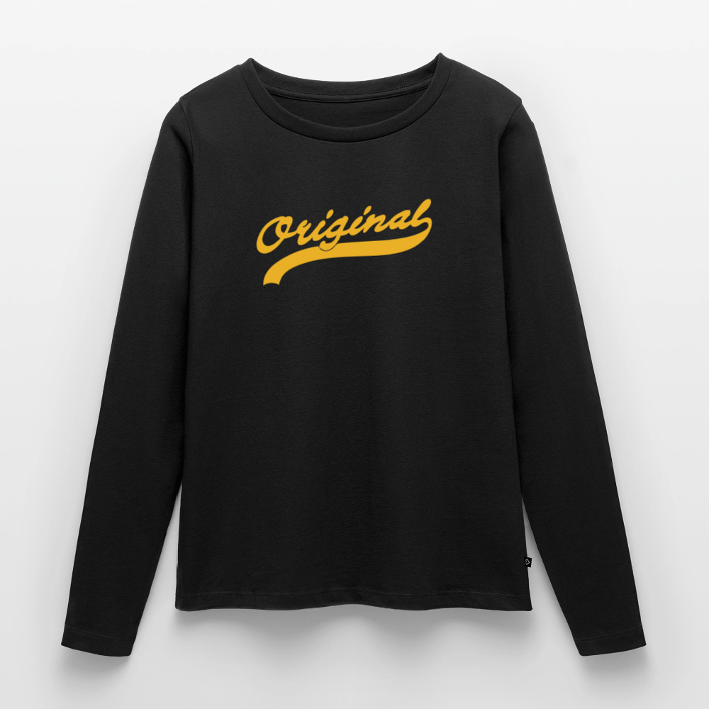 Frauen Premium Langarmshirt - Schwarz