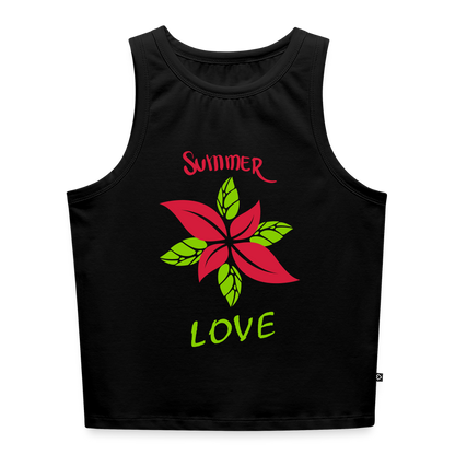 Frauen Cropped Tank Top - Schwarz