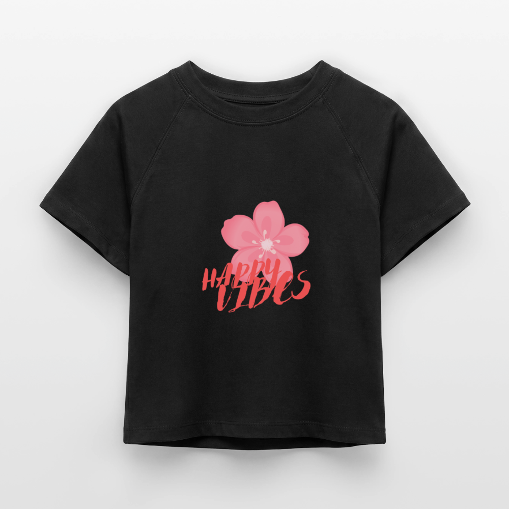 Damen Cropped T-Shirt - Schwarz