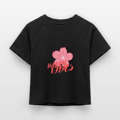 Damen Cropped T-Shirt - Schwarz