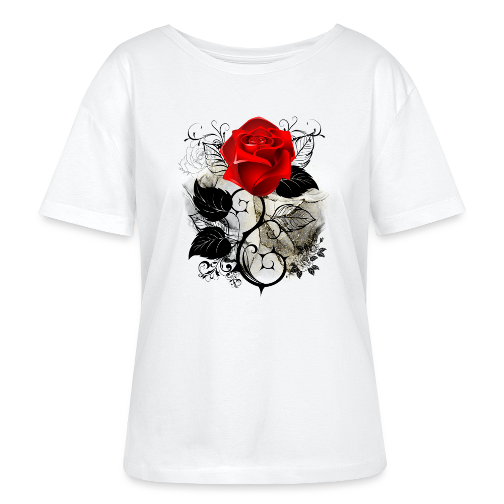 Relaxed Rundhals Frauen Bio-T-Shirt - Weiß