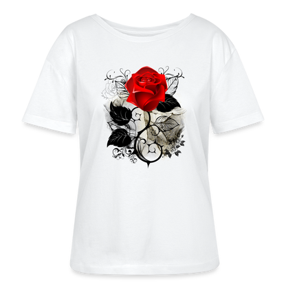Relaxed Rundhals Frauen Bio-T-Shirt - Weiß