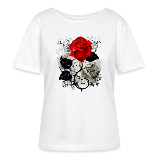 Relaxed Rundhals Frauen Bio-T-Shirt - Weiß