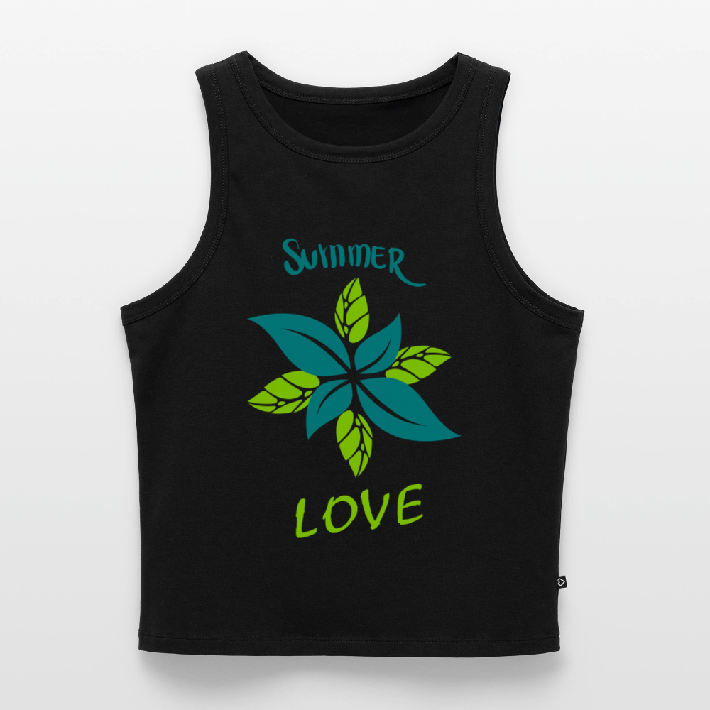 Frauen Cropped Tank Top - Schwarz