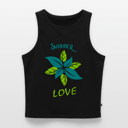 Frauen Cropped Tank Top - Schwarz