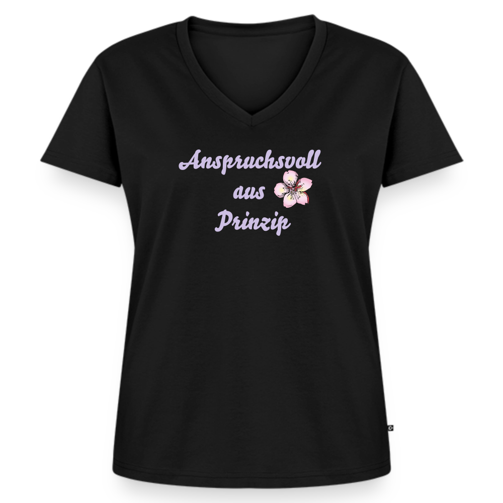 Frauen Bio-T-Shirt mit V-Ausschnitt von Stanley & Stella - Schwarz