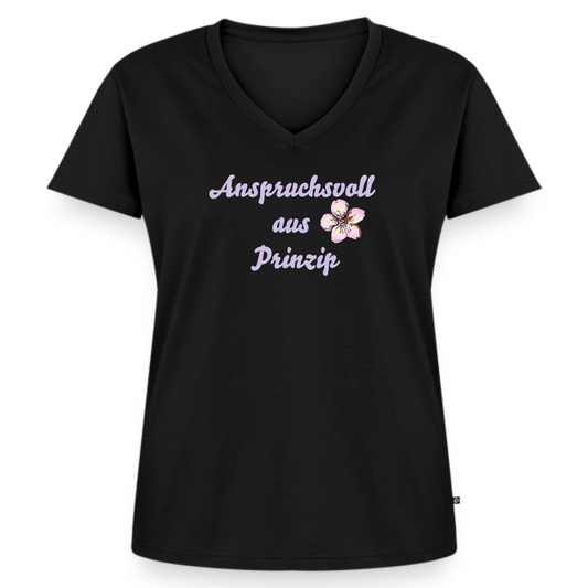 Frauen Bio-T-Shirt mit V-Ausschnitt von Stanley & Stella - Schwarz
