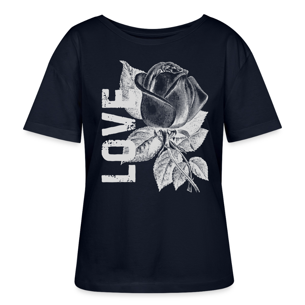 Relaxed Rundhals Frauen Bio-T-Shirt - Navy